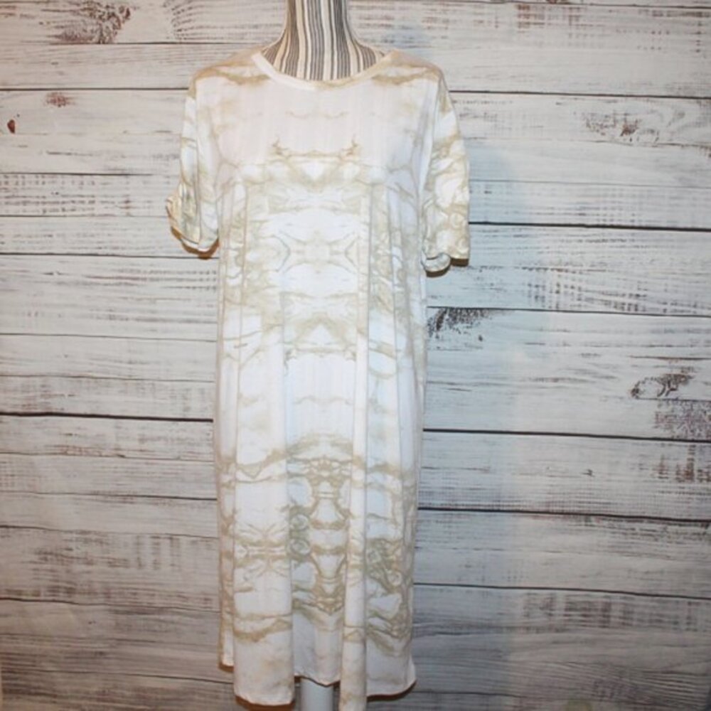 Women’s Cream Tie-Dye Short Sleeve Dress